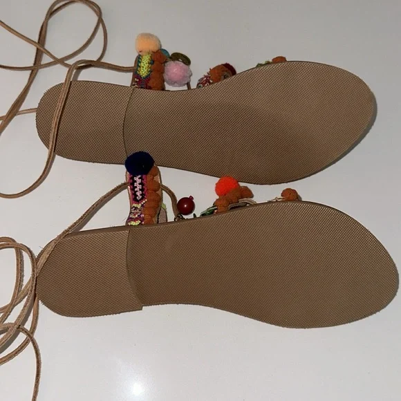 Elina Linardaki Intermix *Penny Lane* lace up leather gladiator sandals 38 7.5 - Picture 5 of 5